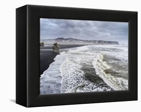 North Atlantic Coast Near Vik Y Myrdal During a Winter Storm with Heavy Gales-Martin Zwick-Framed Premier Image Canvas