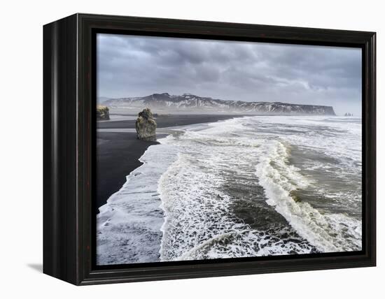 North Atlantic Coast Near Vik Y Myrdal During a Winter Storm with Heavy Gales-Martin Zwick-Framed Premier Image Canvas