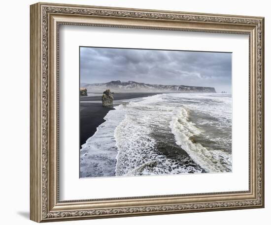 North Atlantic Coast Near Vik Y Myrdal During a Winter Storm with Heavy Gales-Martin Zwick-Framed Photographic Print