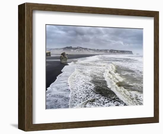 North Atlantic Coast Near Vik Y Myrdal During a Winter Storm with Heavy Gales-Martin Zwick-Framed Photographic Print