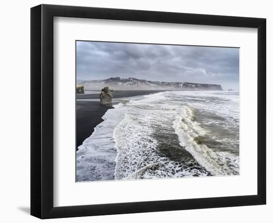 North Atlantic Coast Near Vik Y Myrdal During a Winter Storm with Heavy Gales-Martin Zwick-Framed Photographic Print