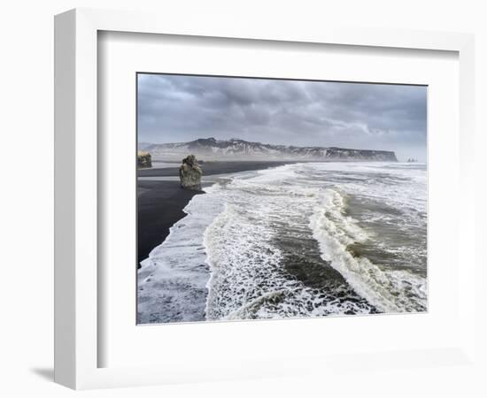 North Atlantic Coast Near Vik Y Myrdal During a Winter Storm with Heavy Gales-Martin Zwick-Framed Photographic Print