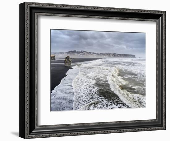 North Atlantic Coast Near Vik Y Myrdal During a Winter Storm with Heavy Gales-Martin Zwick-Framed Photographic Print