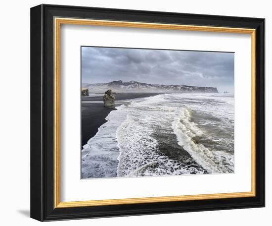 North Atlantic Coast Near Vik Y Myrdal During a Winter Storm with Heavy Gales-Martin Zwick-Framed Photographic Print