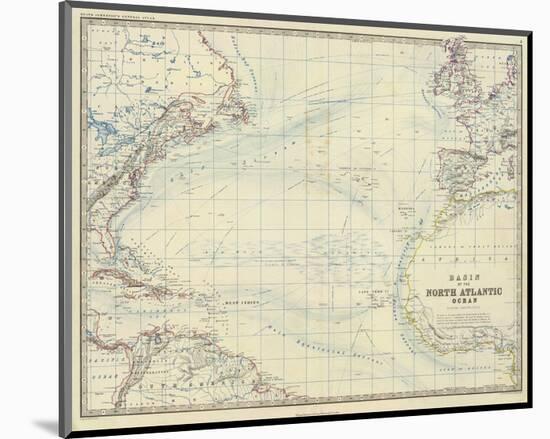 North Atlantic Ocean, c.1861-Alexander Keith Johnston-Mounted Art Print