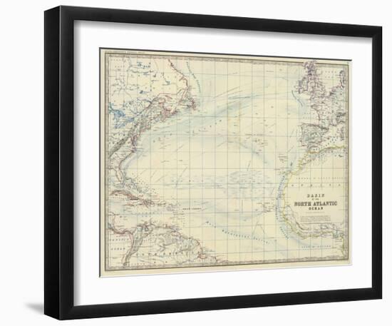 North Atlantic Ocean, c.1861-Alexander Keith Johnston-Framed Art Print