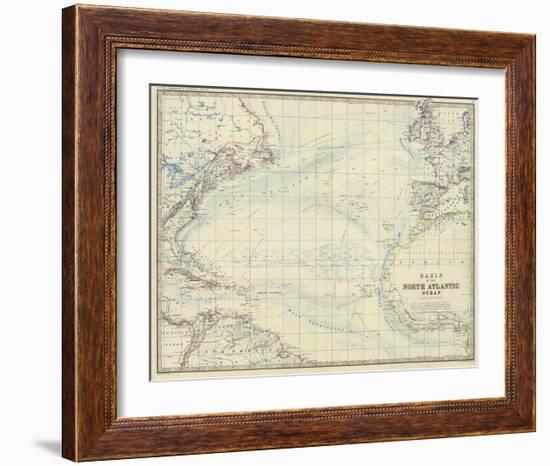 North Atlantic Ocean, c.1861-Alexander Keith Johnston-Framed Art Print