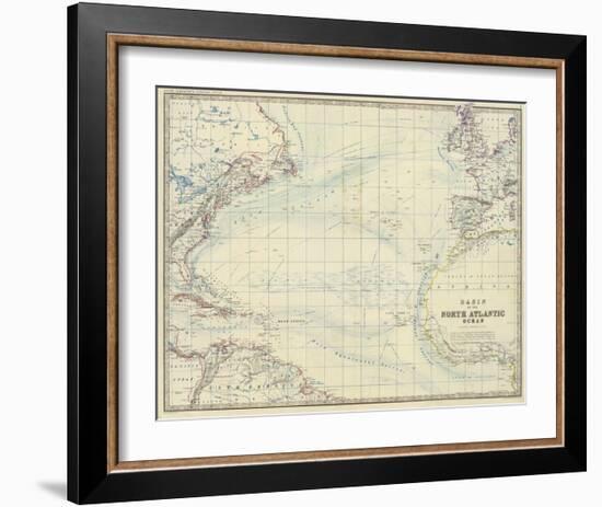 North Atlantic Ocean, c.1861-Alexander Keith Johnston-Framed Art Print