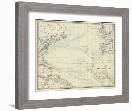 North Atlantic Ocean, c.1861-Alexander Keith Johnston-Framed Art Print