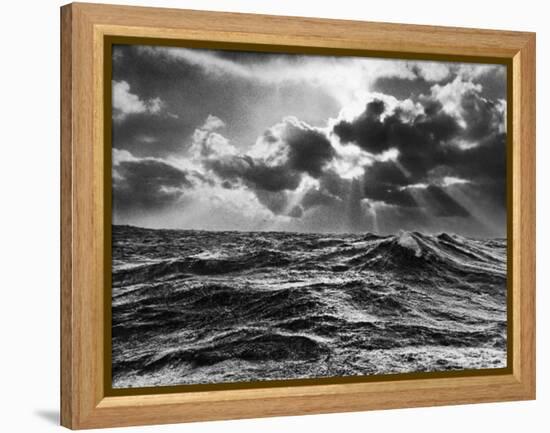 North Atlantic Wave Whipped High in a Midwinter Squall-William Vandivert-Framed Premier Image Canvas