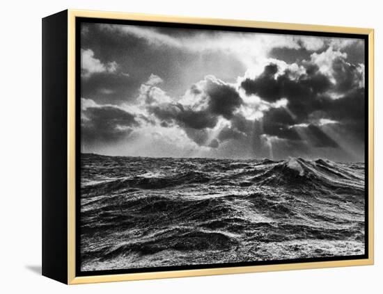 North Atlantic Wave Whipped High in a Midwinter Squall-William Vandivert-Framed Premier Image Canvas