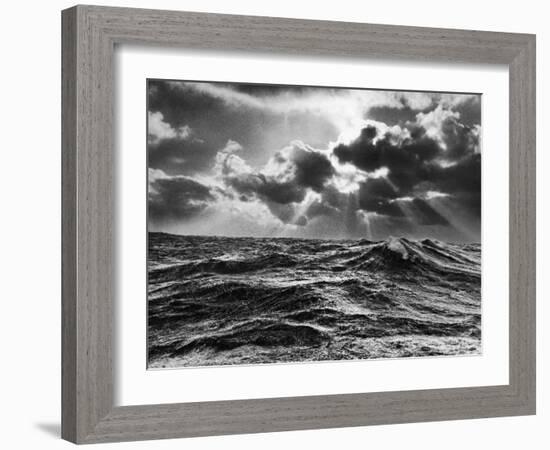 North Atlantic Wave Whipped High in a Midwinter Squall-William Vandivert-Framed Photographic Print