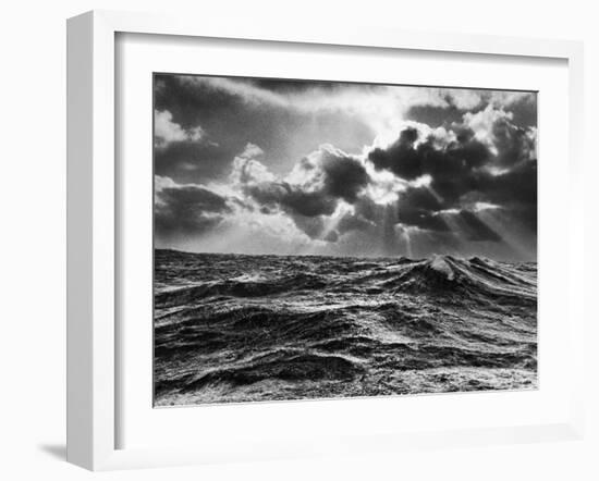 North Atlantic Wave Whipped High in a Midwinter Squall-William Vandivert-Framed Photographic Print