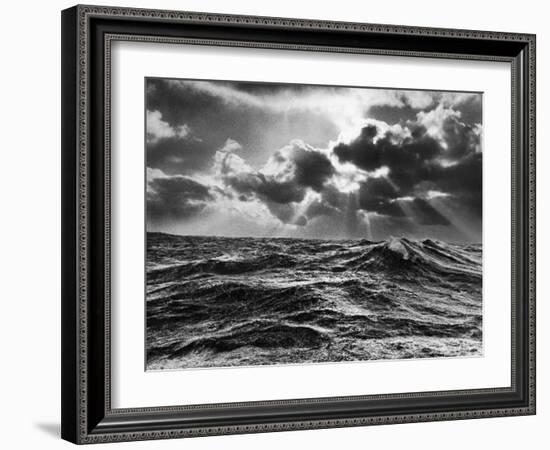 North Atlantic Wave Whipped High in a Midwinter Squall-William Vandivert-Framed Photographic Print