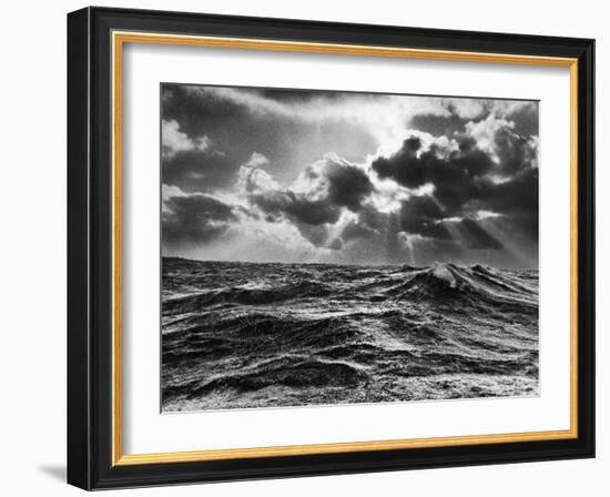 North Atlantic Wave Whipped High in a Midwinter Squall-William Vandivert-Framed Photographic Print