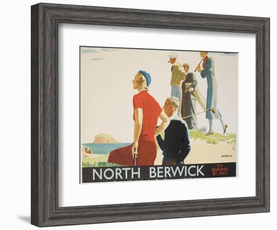 North Berwick Poster-Andrew Johnson-Framed Giclee Print