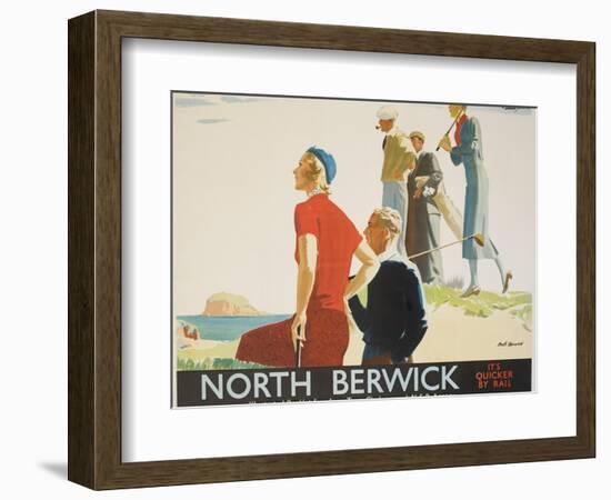 North Berwick Poster-Andrew Johnson-Framed Giclee Print