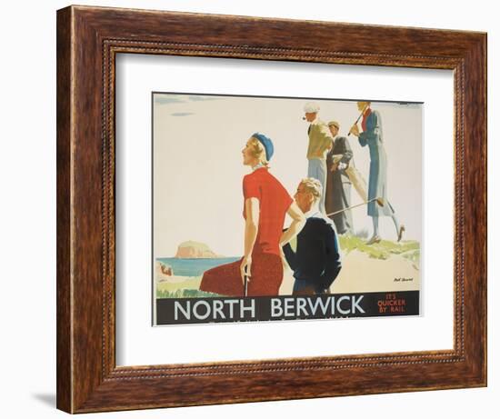 North Berwick Poster-Andrew Johnson-Framed Giclee Print