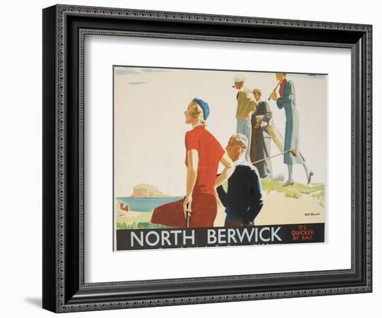 North Berwick Poster-Andrew Johnson-Framed Giclee Print