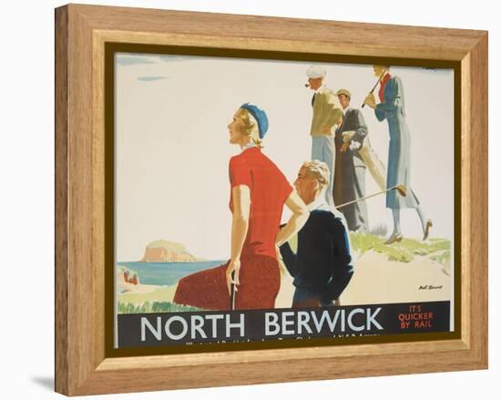 North Berwick Poster-Andrew Johnson-Framed Premier Image Canvas