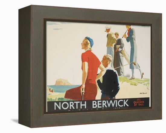 North Berwick Poster-Andrew Johnson-Framed Premier Image Canvas