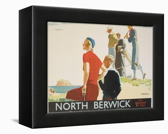 North Berwick Poster-Andrew Johnson-Framed Premier Image Canvas