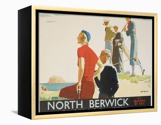 North Berwick Poster-Andrew Johnson-Framed Premier Image Canvas