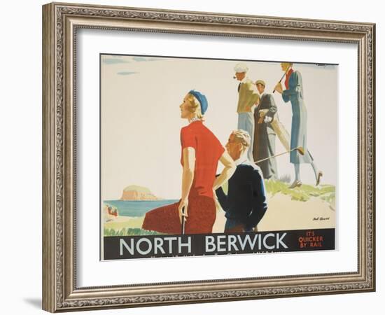 North Berwick Poster-Andrew Johnson-Framed Giclee Print