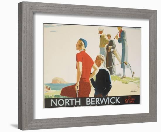 North Berwick Poster-Andrew Johnson-Framed Giclee Print