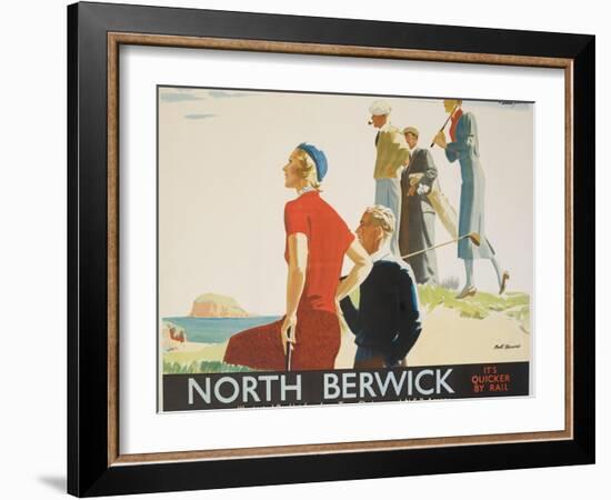 North Berwick Poster-Andrew Johnson-Framed Giclee Print