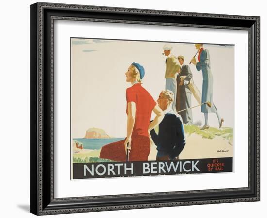 North Berwick Poster-Andrew Johnson-Framed Giclee Print