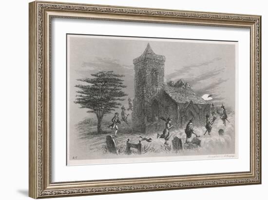 North Berwick Witches: Dr. Fian and Companions Fly Round a Church as They Confess to King James Vi-F. Armytage-Framed Art Print