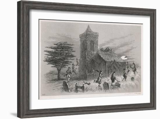 North Berwick Witches: Dr. Fian and Companions Fly Round a Church as They Confess to King James Vi-F. Armytage-Framed Art Print