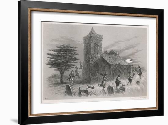 North Berwick Witches: Dr. Fian and Companions Fly Round a Church as They Confess to King James Vi-F. Armytage-Framed Art Print