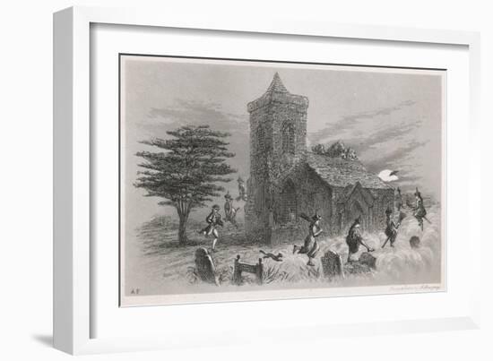 North Berwick Witches: Dr. Fian and Companions Fly Round a Church as They Confess to King James Vi-F. Armytage-Framed Art Print