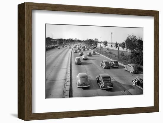 North Bound Lake Shore Drive in Chicago, Ca. 1946.-Kirn Vintage Stock-Framed Photographic Print