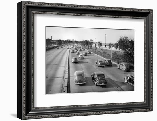 North Bound Lake Shore Drive in Chicago, Ca. 1946.-Kirn Vintage Stock-Framed Photographic Print