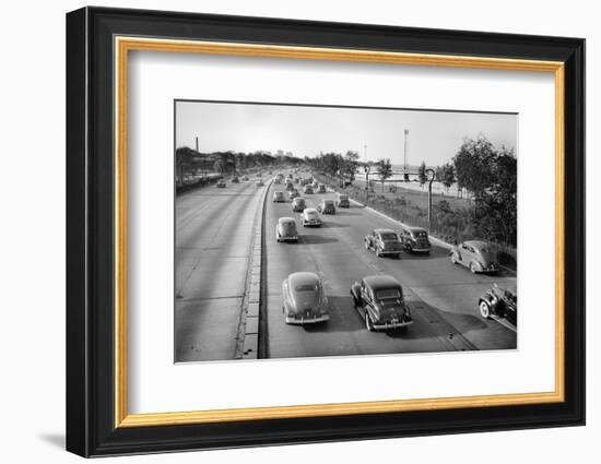 North Bound Lake Shore Drive in Chicago, Ca. 1946.-Kirn Vintage Stock-Framed Photographic Print