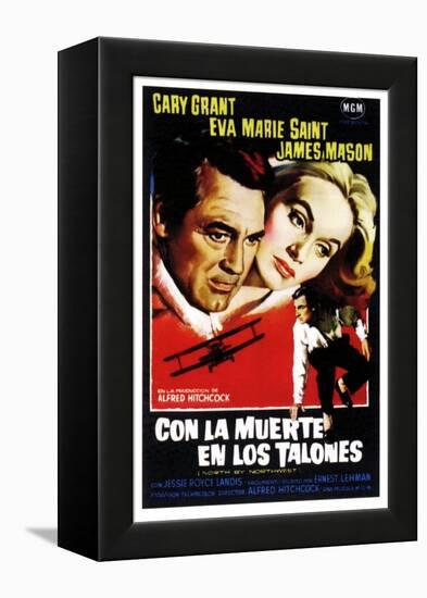 North by Northwest, (aka Con La Muerte En Los Talones), Spanish Poster Art, 1959-null-Framed Stretched Canvas