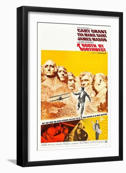 North by Northwest, Cary Grant, Eva Marie Saint, Alfred Hitchcock, 1959-null-Framed Art Print