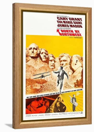 North by Northwest, Cary Grant, Eva Marie Saint, Alfred Hitchcock, 1959-null-Framed Stretched Canvas