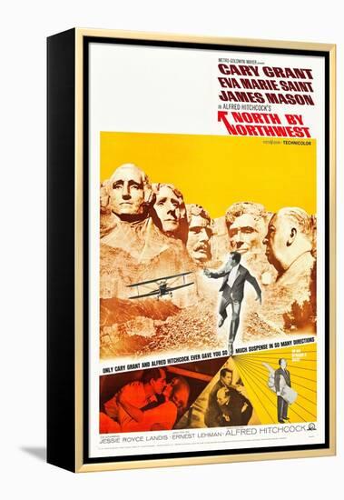 North by Northwest, Cary Grant, Eva Marie Saint, Alfred Hitchcock, 1959-null-Framed Stretched Canvas