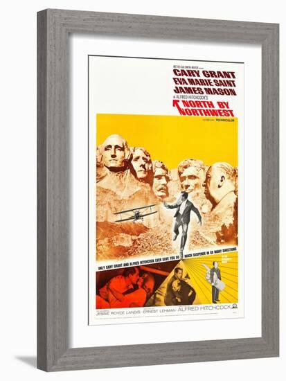 North by Northwest, Cary Grant, Eva Marie Saint, Alfred Hitchcock, 1959-null-Framed Premium Giclee Print