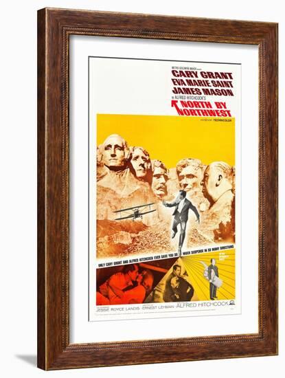 North by Northwest, Cary Grant, Eva Marie Saint, Alfred Hitchcock, 1959-null-Framed Premium Giclee Print