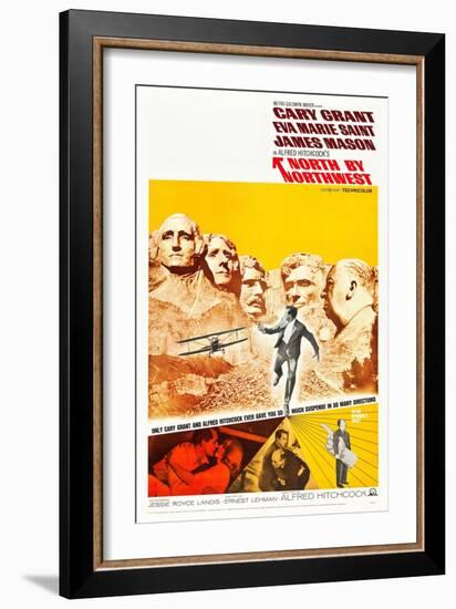 North by Northwest, Cary Grant, Eva Marie Saint, Alfred Hitchcock, 1959-null-Framed Premium Giclee Print