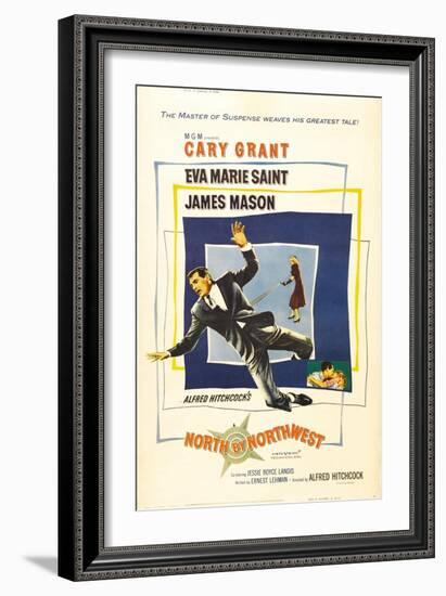 North by Northwest, Cary Grant, Eva Marie Saint on Poster Art, 1959-null-Framed Art Print