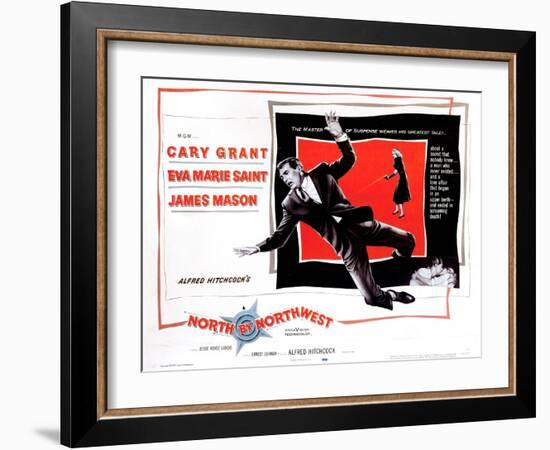 North by Northwest, from Left, Cary Grant, Eva Marie Saint, 1959-null-Framed Art Print