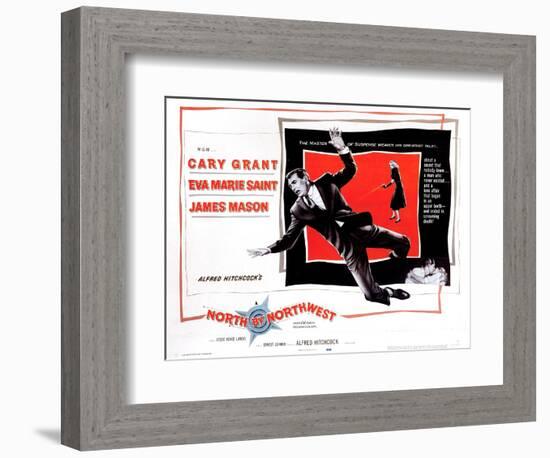 North by Northwest, from Left, Cary Grant, Eva Marie Saint, 1959-null-Framed Premium Giclee Print