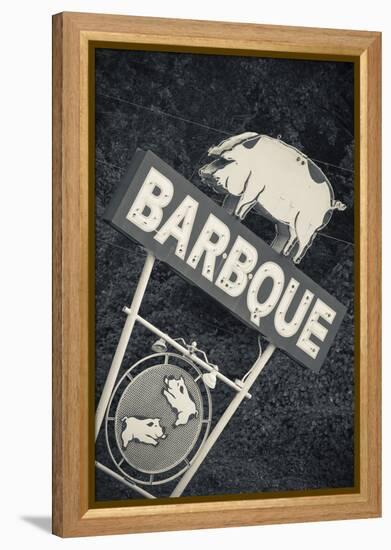 North Carolina, Bryson City, Sign for Barbeque, Bbq, Restaurant-Walter Bibikow-Framed Premier Image Canvas