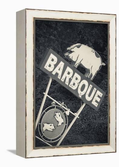 North Carolina, Bryson City, Sign for Barbeque, Bbq, Restaurant-Walter Bibikow-Framed Premier Image Canvas